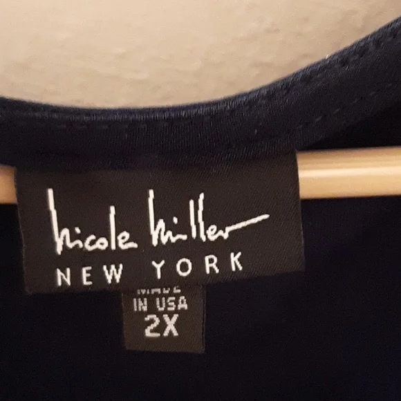 Nicole Miller Navy Blue Tiered Maxi Dress 2x - Picture 2 of 5